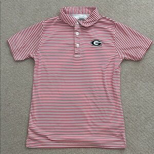 EUC Garb red stripe performance Georgia polo